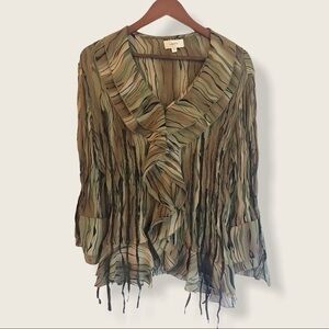 Laura Animal Print Blouse Size L